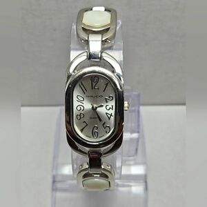 Womens Hugo Pearl Like Stones White Silver Tone Watch Bracelet New Battery
